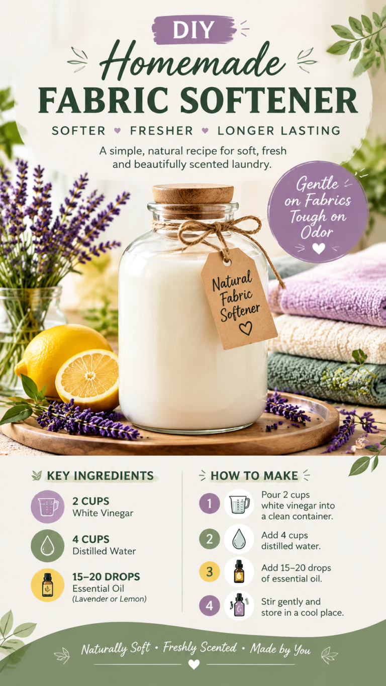 DIY Natural White Vinegar  Essential Oil Fabric Softener Recipe for Fresh Laundry