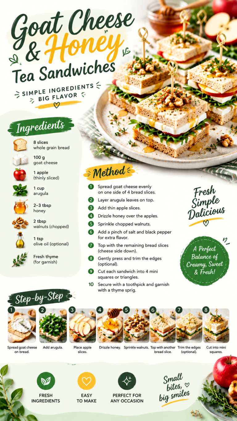 Goat Cheese  Honey Mini Sandwiches  Easy Elegant Tea Time Recipe