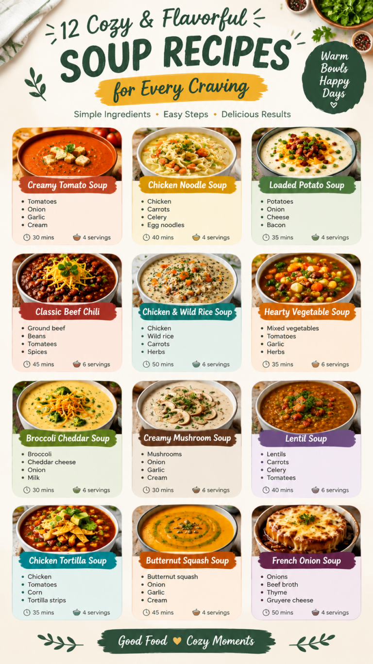 12 Delicious Soup Recipes Easy Homemade Soup Ideas for Cozy Meals