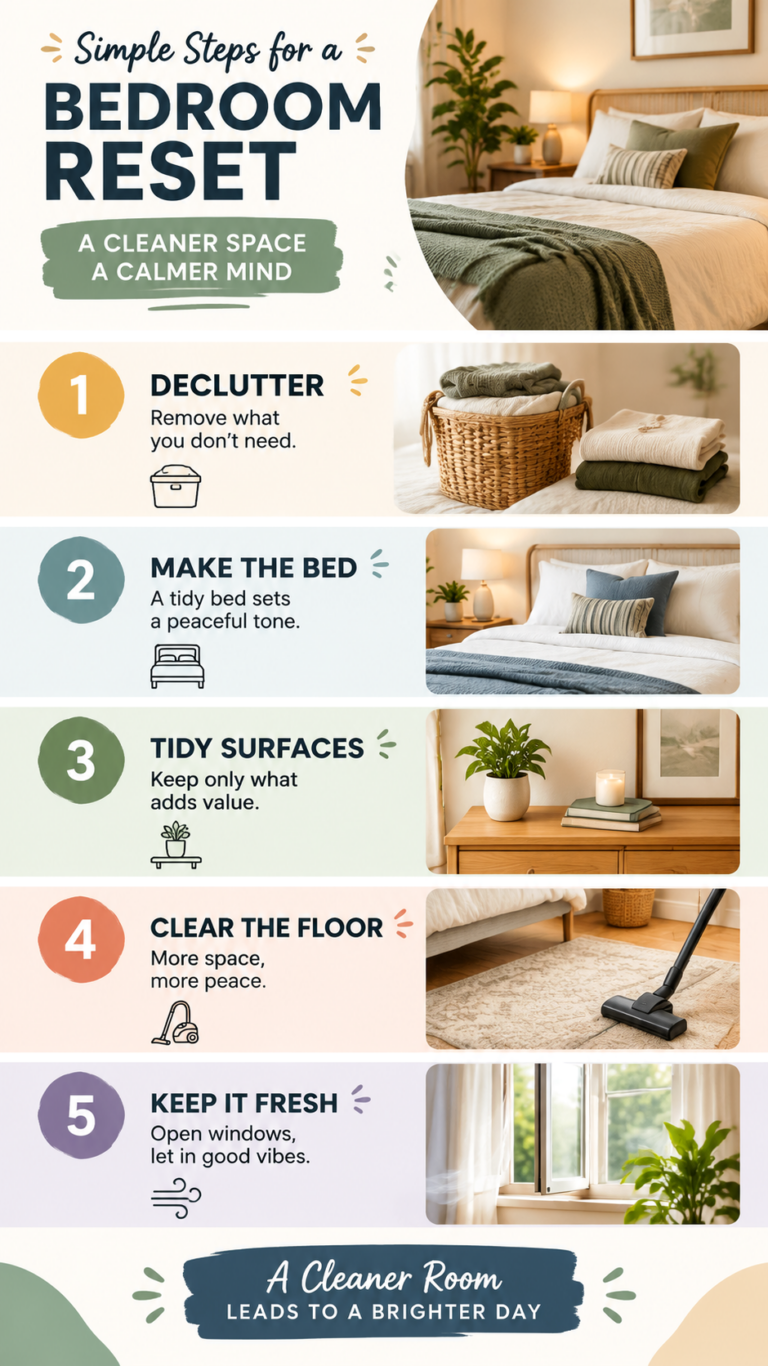 5-Step Bedroom Cleaning Routine for a Faster Weekly Reset  Free Guide