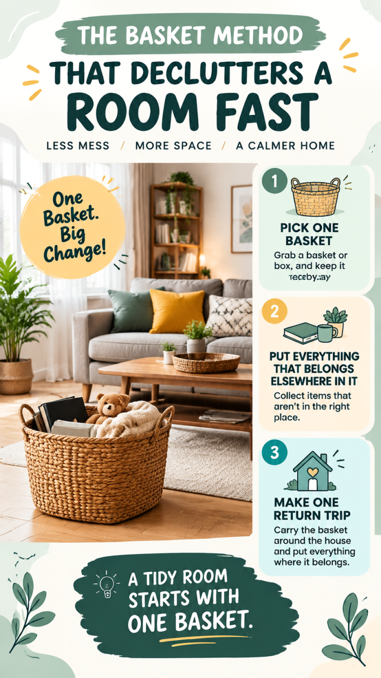 The Basket Method A Fast One-Room Decluttering Hack That Works