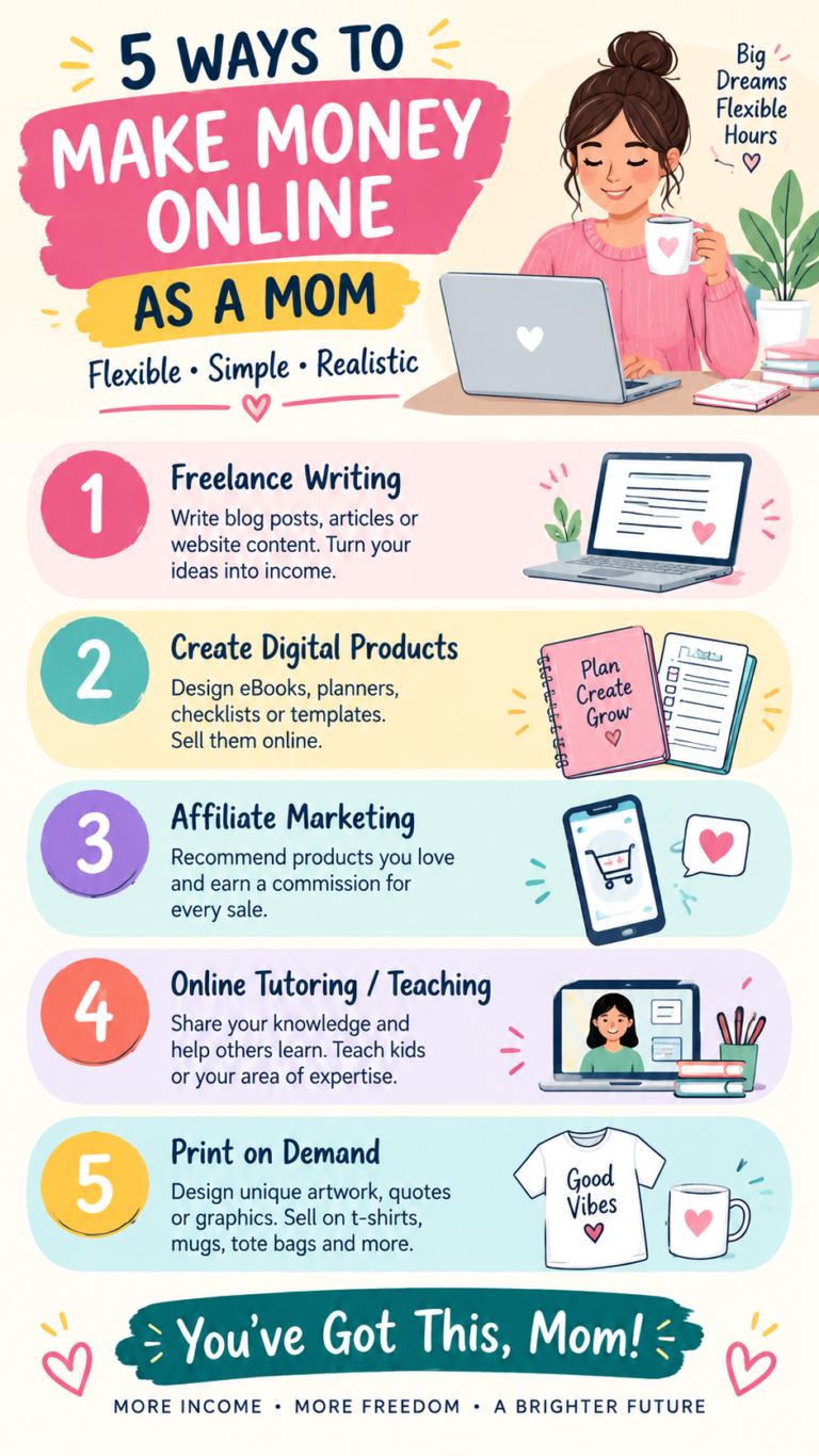 5 Easy Ways Moms Make Money Online From Home in 2026 Beginner Tips