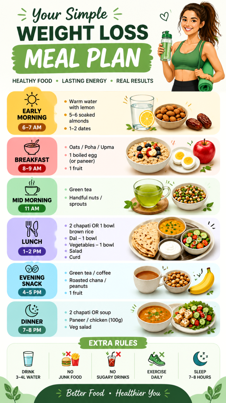 Weight Loss Diet Plan  Simple Healthy Daily Meal Plan
